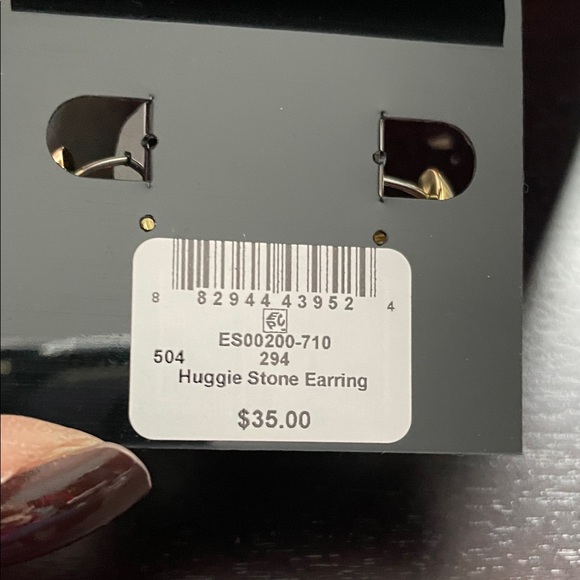 Aqua Radiant Gold-Tone Hoop Earrings - Picture 6 of 6